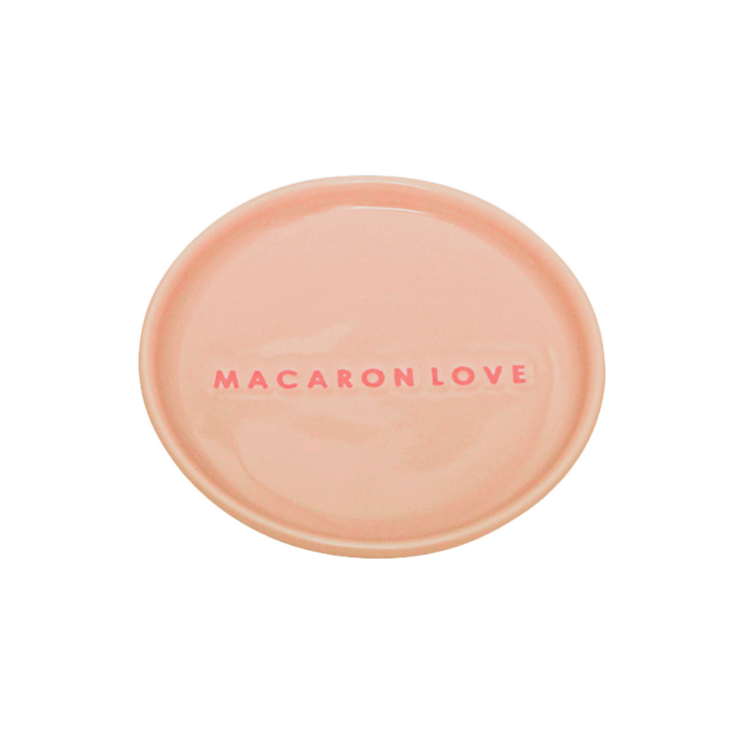 Vondels Ceramic Petit Four Plate Macaron Love Beige Ø8.5cm