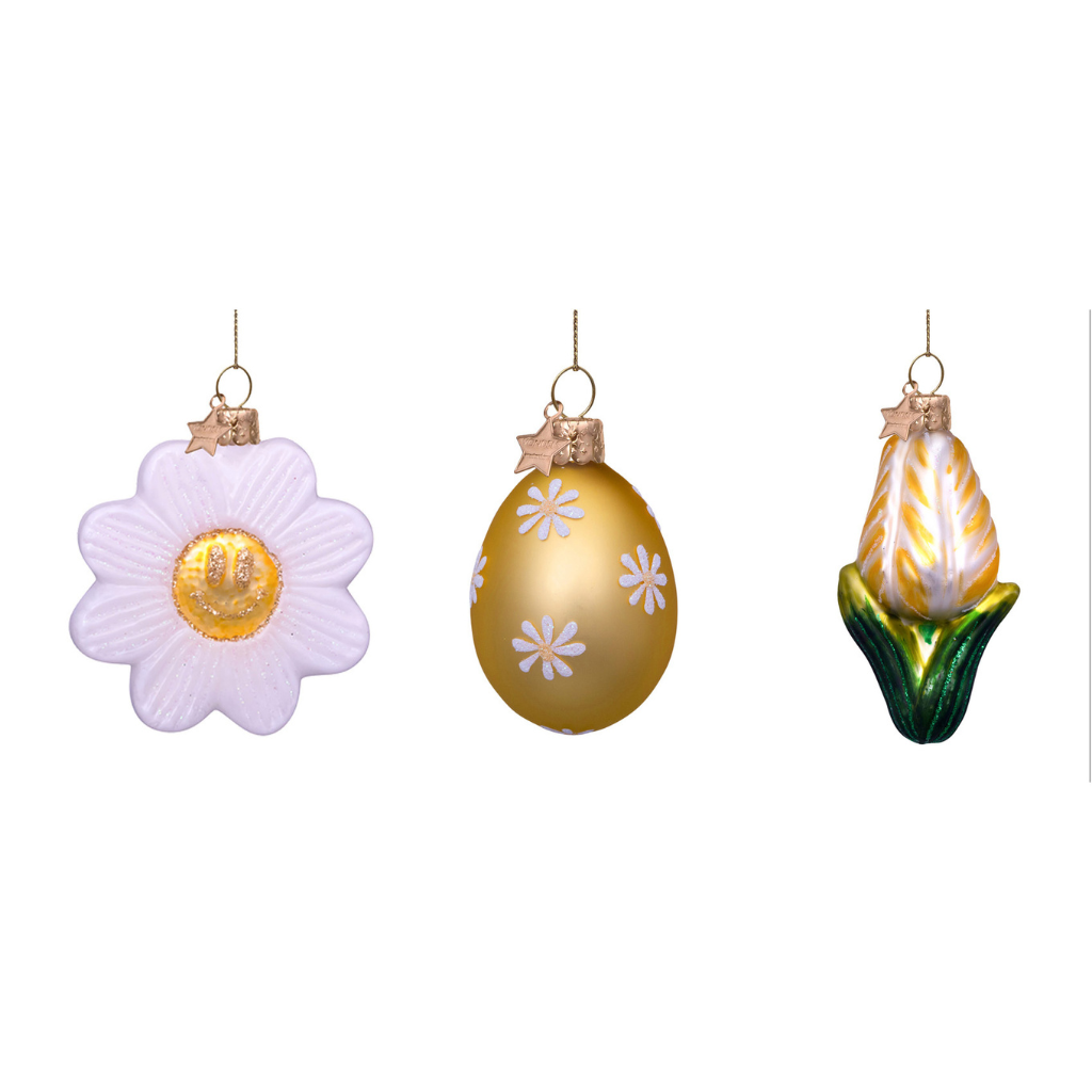 Vondels Paashanger Set Bloem Ei Tulp 3 stuks H6 cm