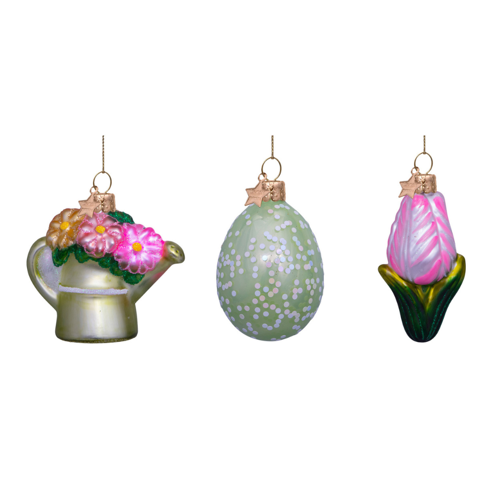 Vondels Paashanger Set Gieter Ei Tulp 3 stuks H6 cm