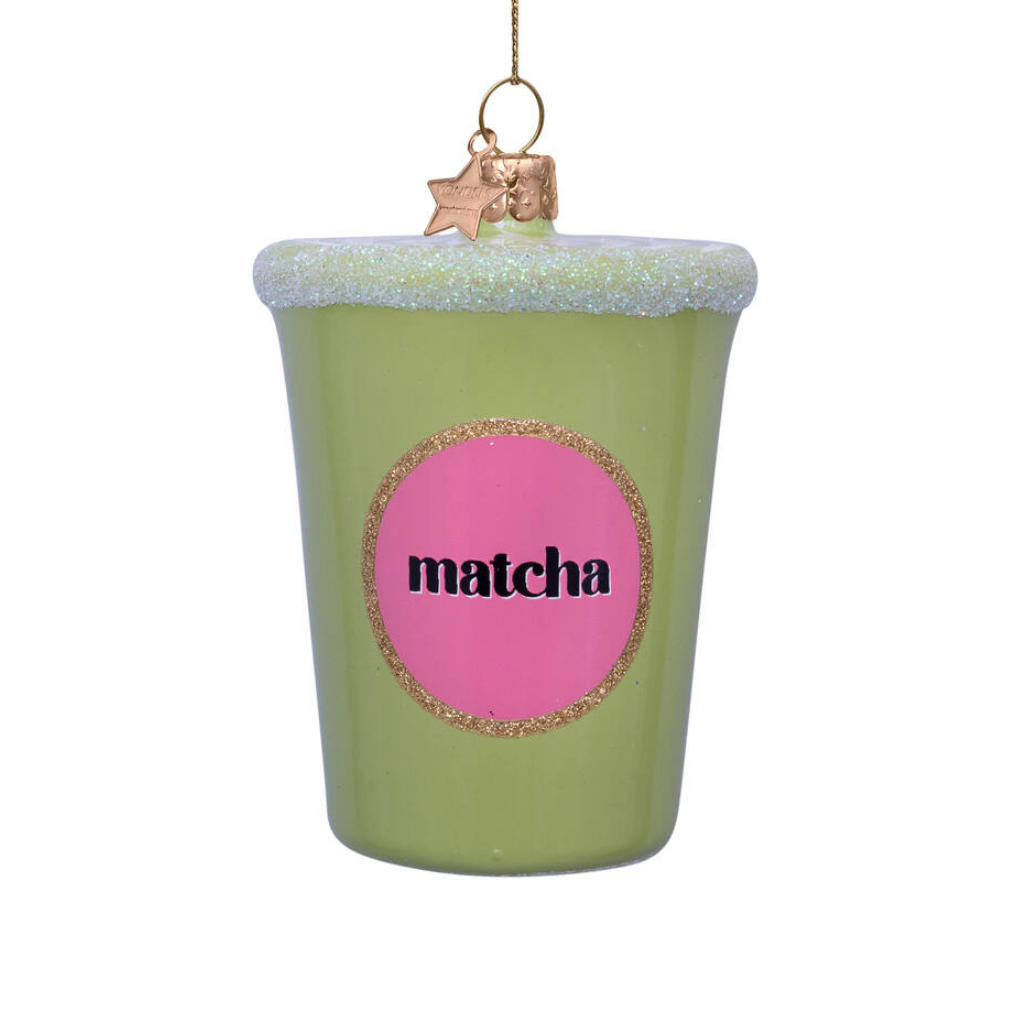 Vondels Kersthanger matcha tea latte 8 cm