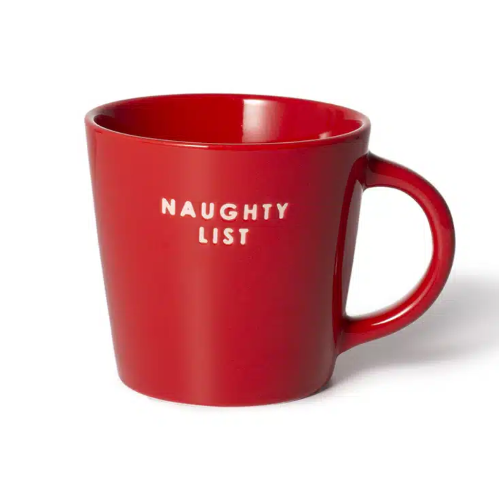 Vondels Ceramic Cappuccino Cup Naughty List red 250ml