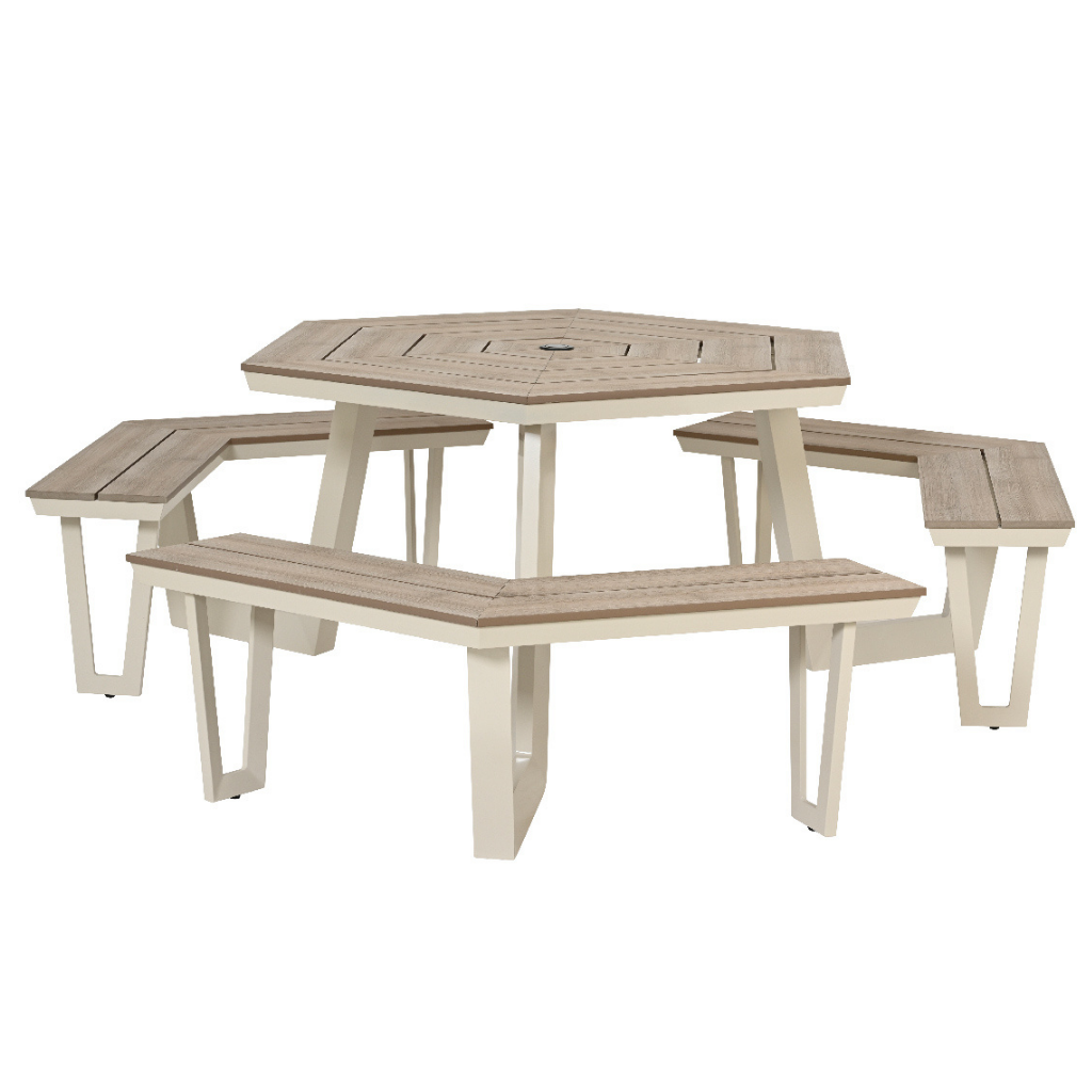 Outdoor Living Picknicktafel 6-zits Lund Creme