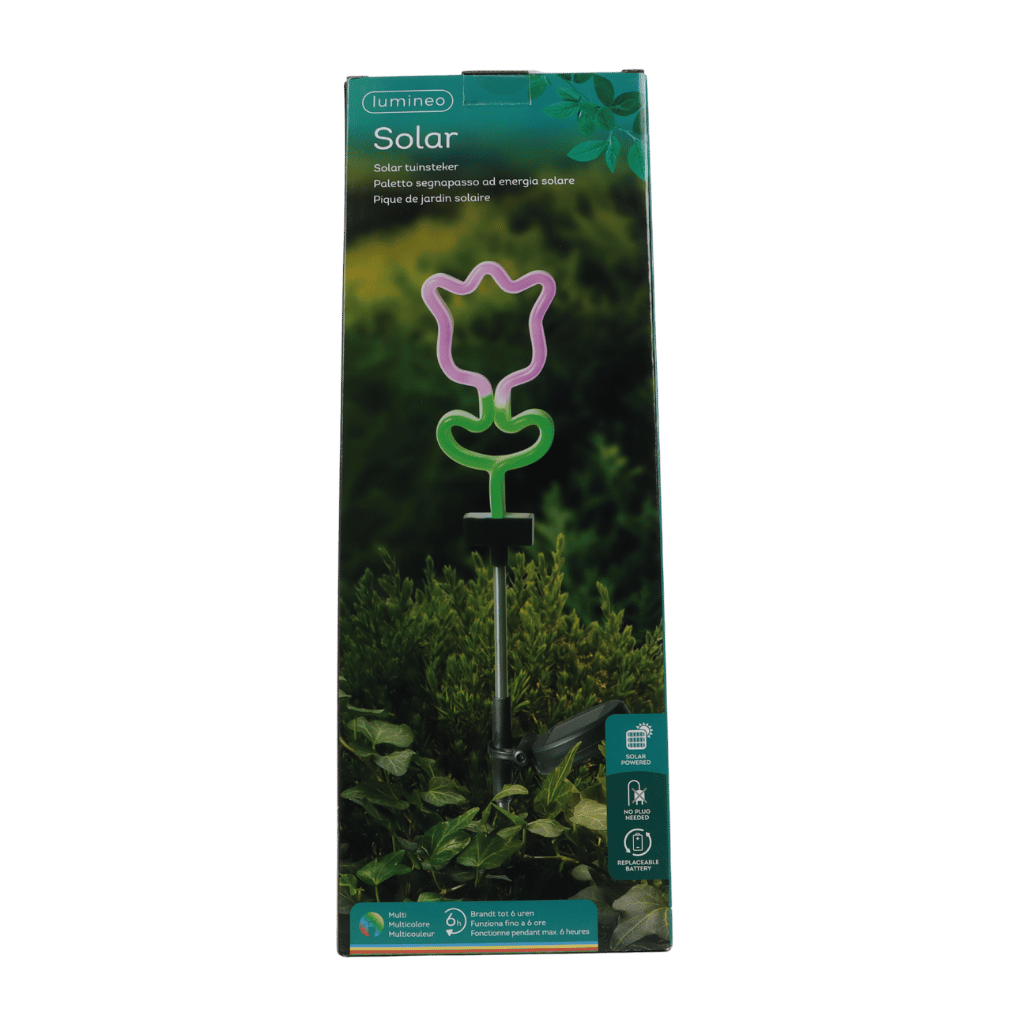 Lumineo Solar Neon Tuinsteker Tulp Paars