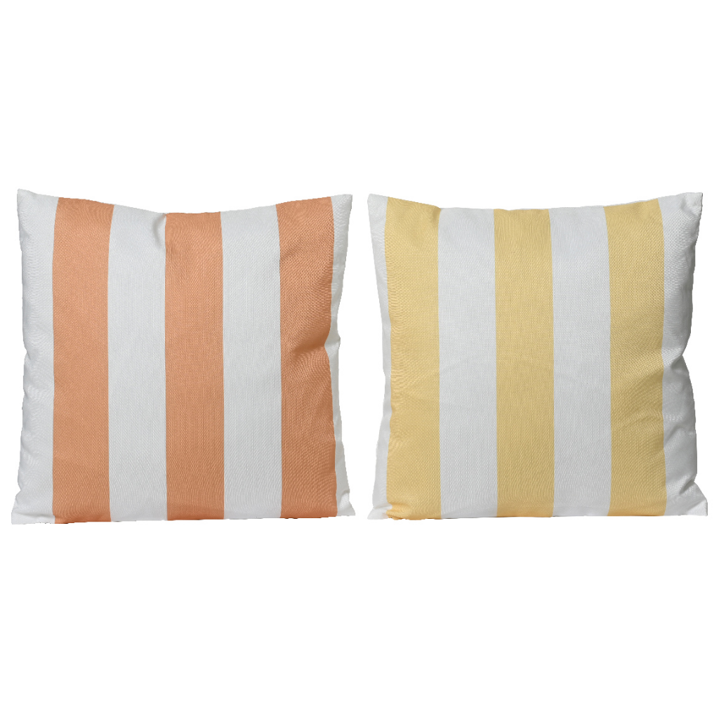 Decoris Sierkussen Buiten Geel Strepen 45 x 45 x 4 cm