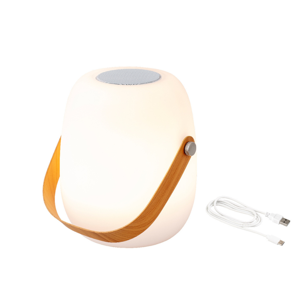 Lumineo Speaker met LED licht Oplaadbaar warm wit