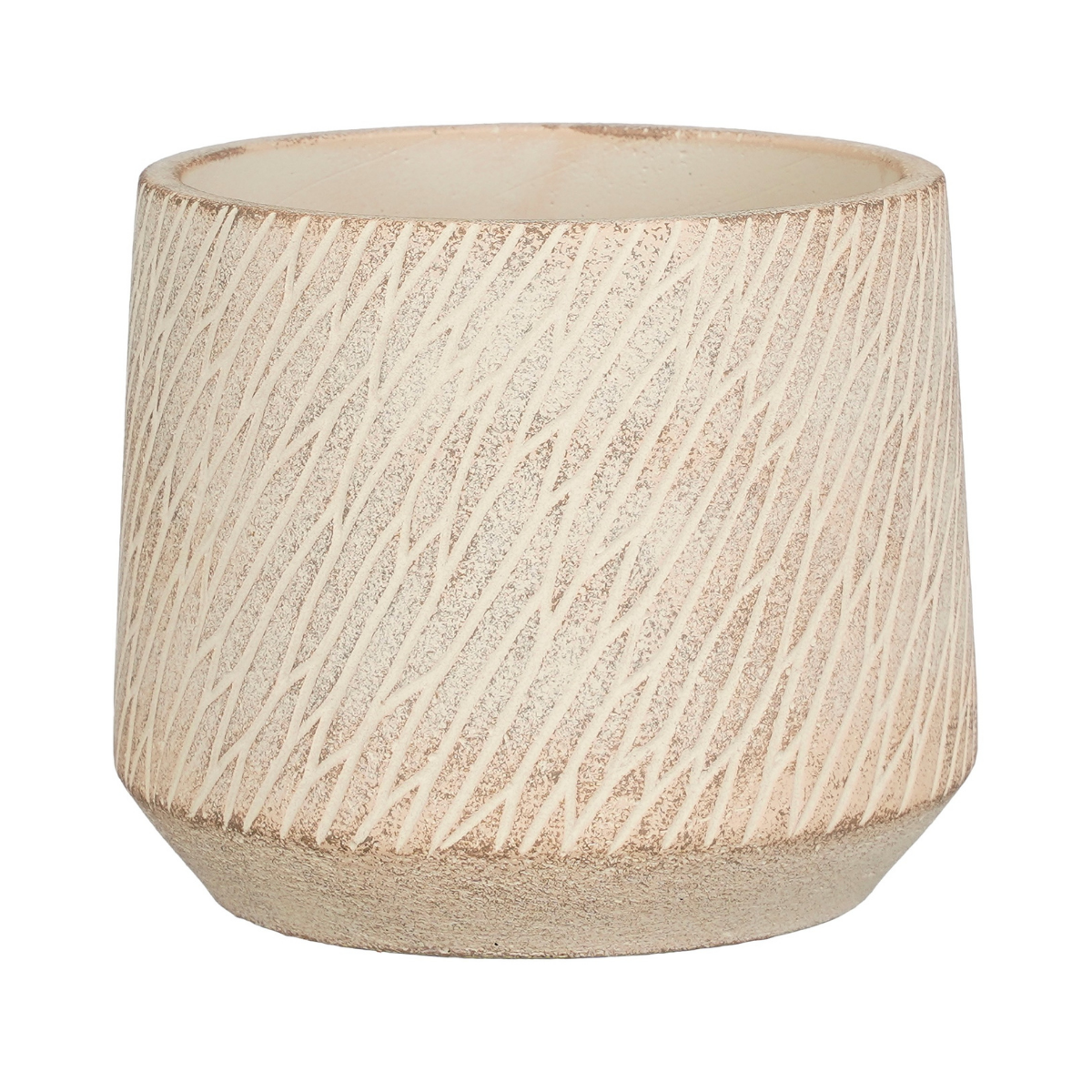 Mica Decorations Bloempot Camino Rond Taupe 12.5 x 15 cm
