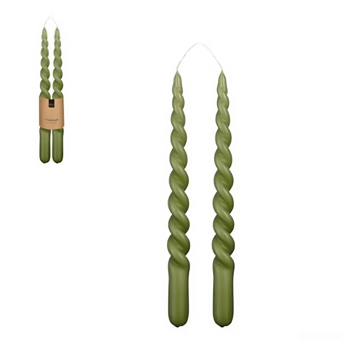 Dinerkaars Twist donkergroen 2 stuks 29 x 2.2 cm