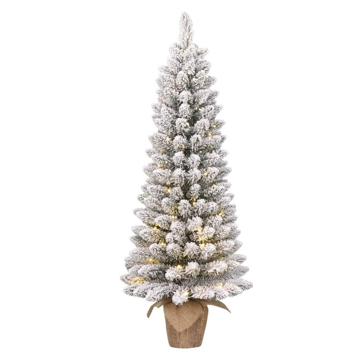 Black Box Trees kunstkerstboom mini sneeuw Gerlos met verlichting 120 x 51 cm