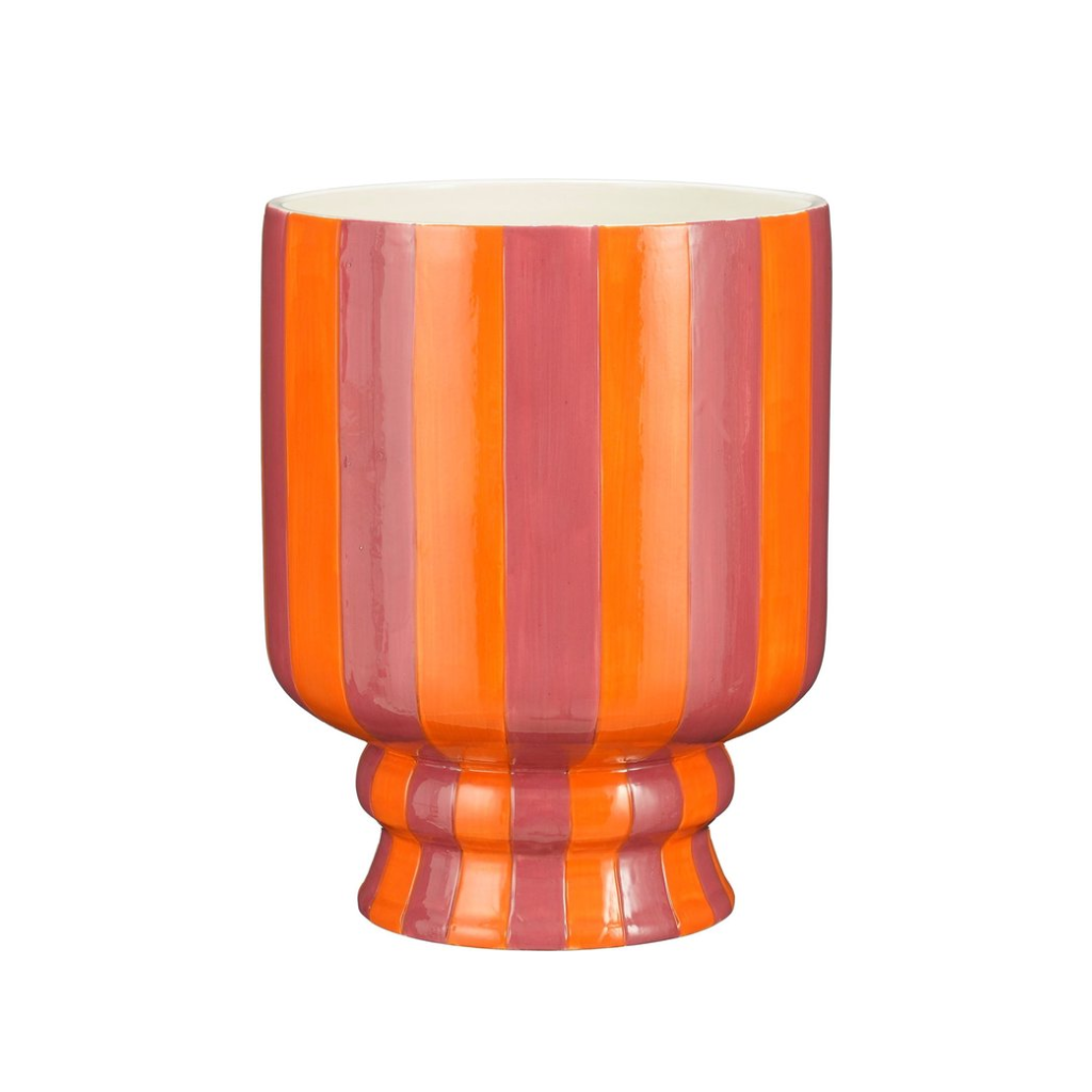 Mica Decorations Pot op voet Dion oranje 23 x 18 cm