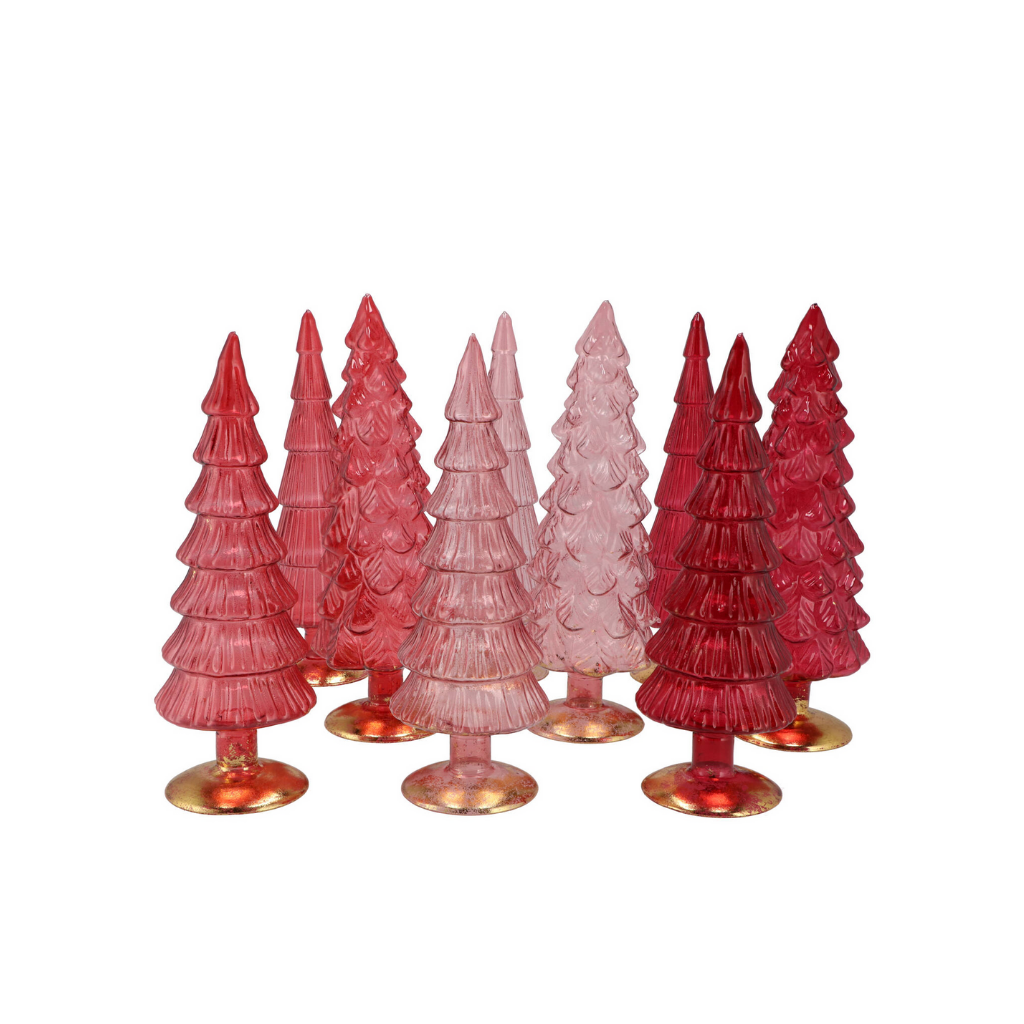 Twinkle Red Glass Tree Ass 9x25cm