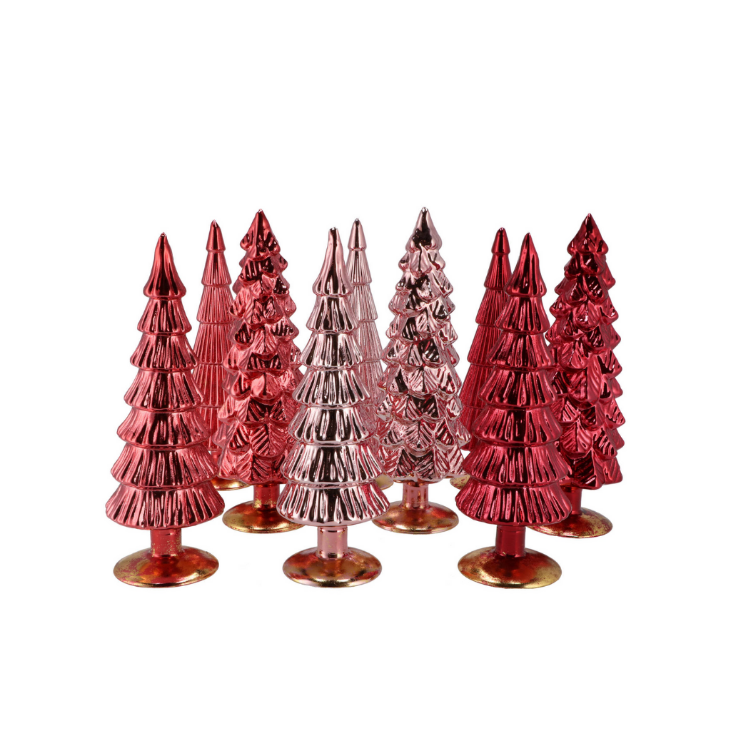 Twinkle Red Glass Tree Metallic Ass 9x30cm
