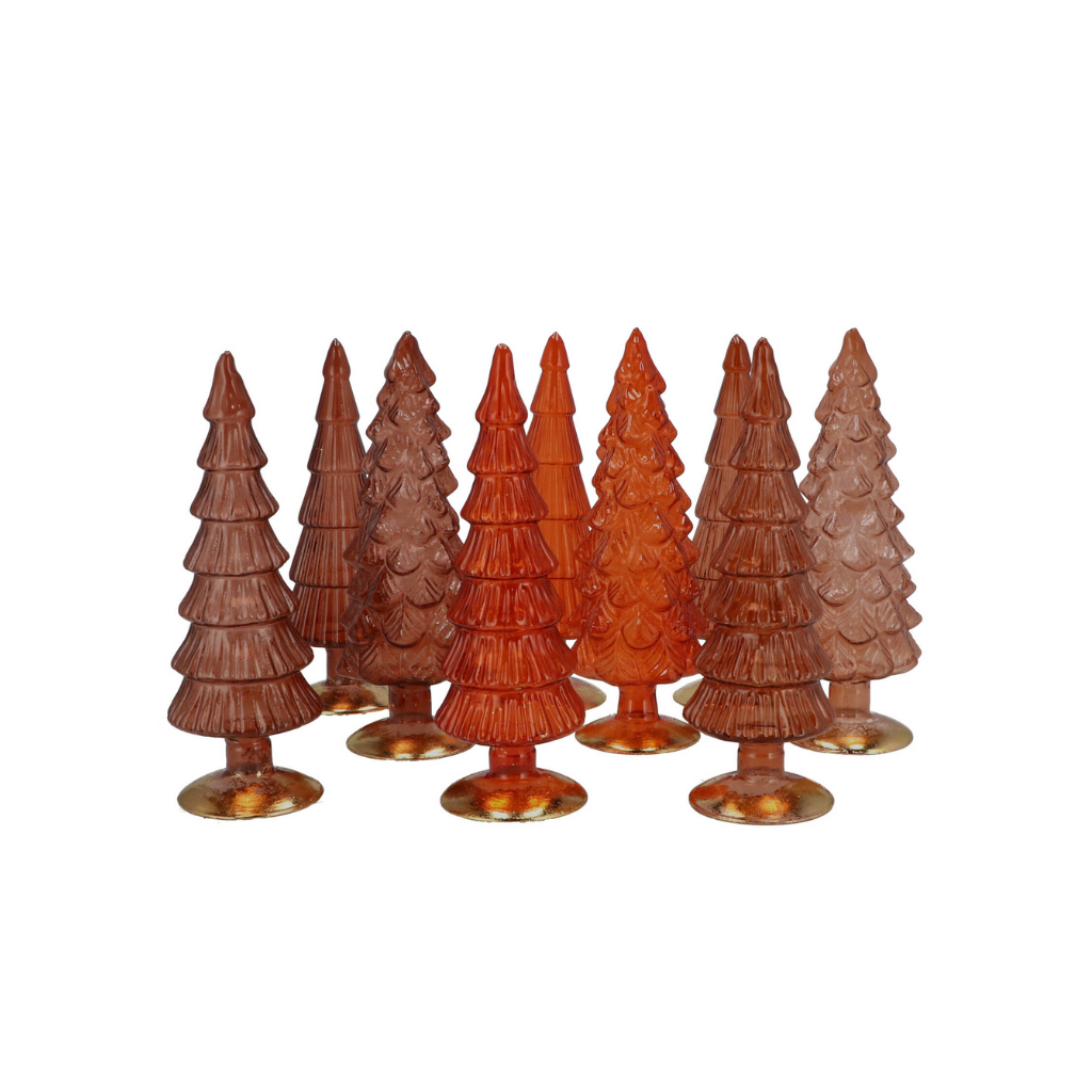 Twinkle Autumn Brown Glass Tree Ass 9x25cm
