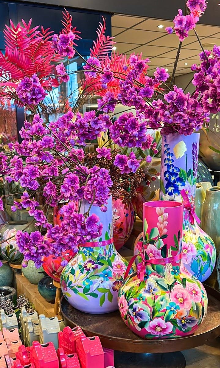 Atelier Vio Vaas Roze Handgeschilderd