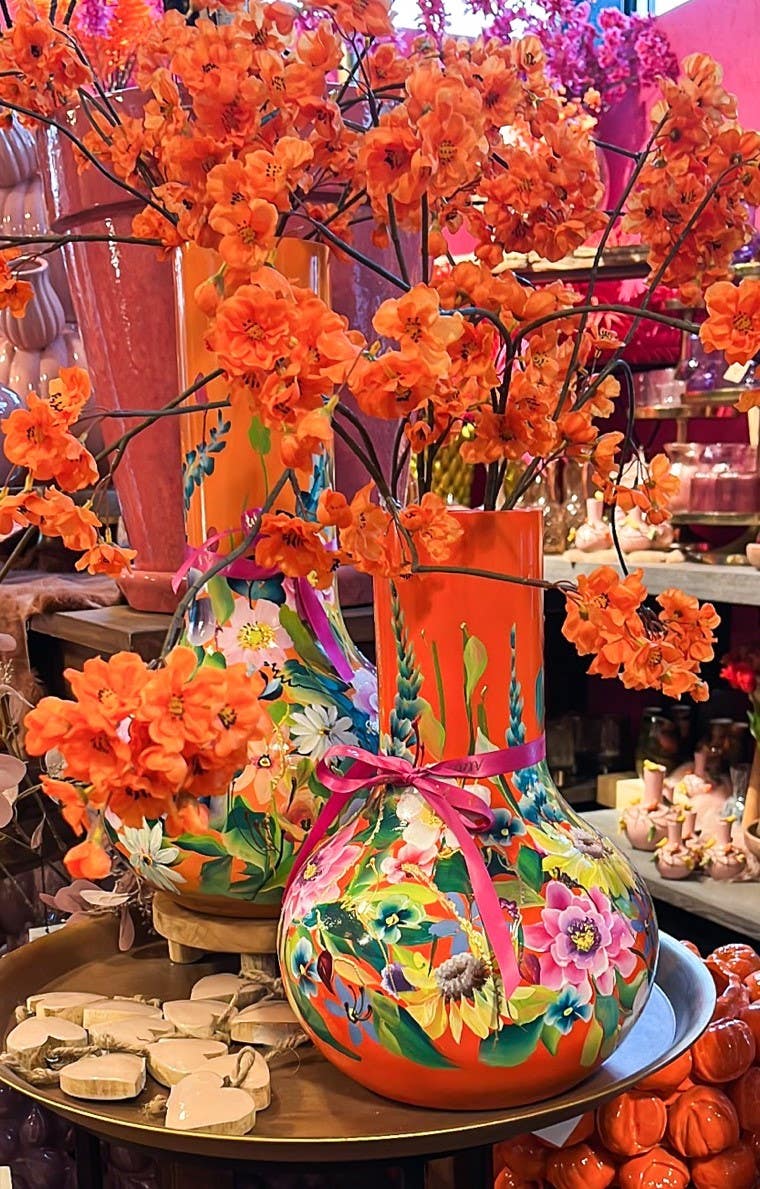 Atelier Vio Vaas Oranje Handgeschilderd