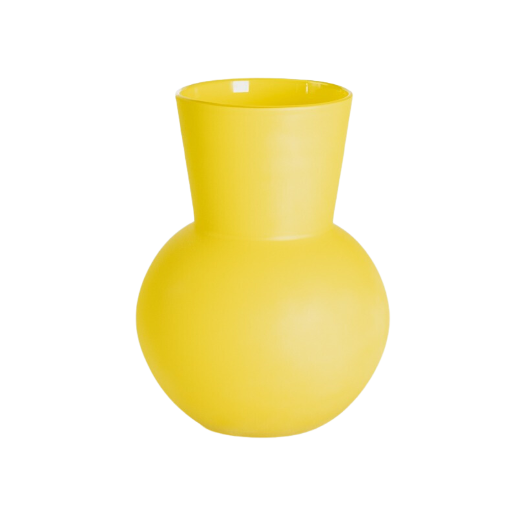 Des Pots Glazen hoornvaas mat-limoen 30 x 22 cm