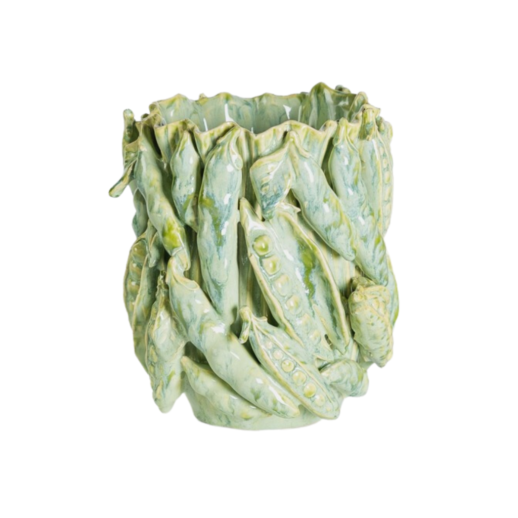 Des Pots Vaas met peulen groen 21 x 19 cm