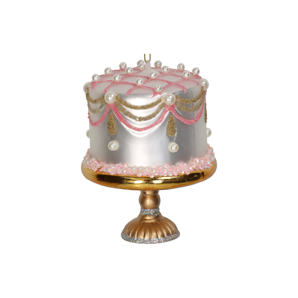 Kersthanger Cake Stand Glas Wit 11.4 cm