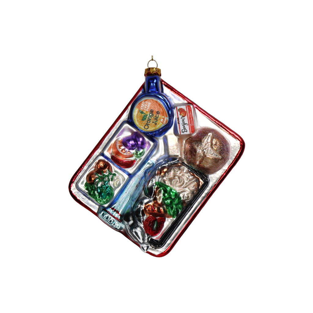 Kersthanger Vliegtuig Maaltijd Glas Multi 13.3 cm