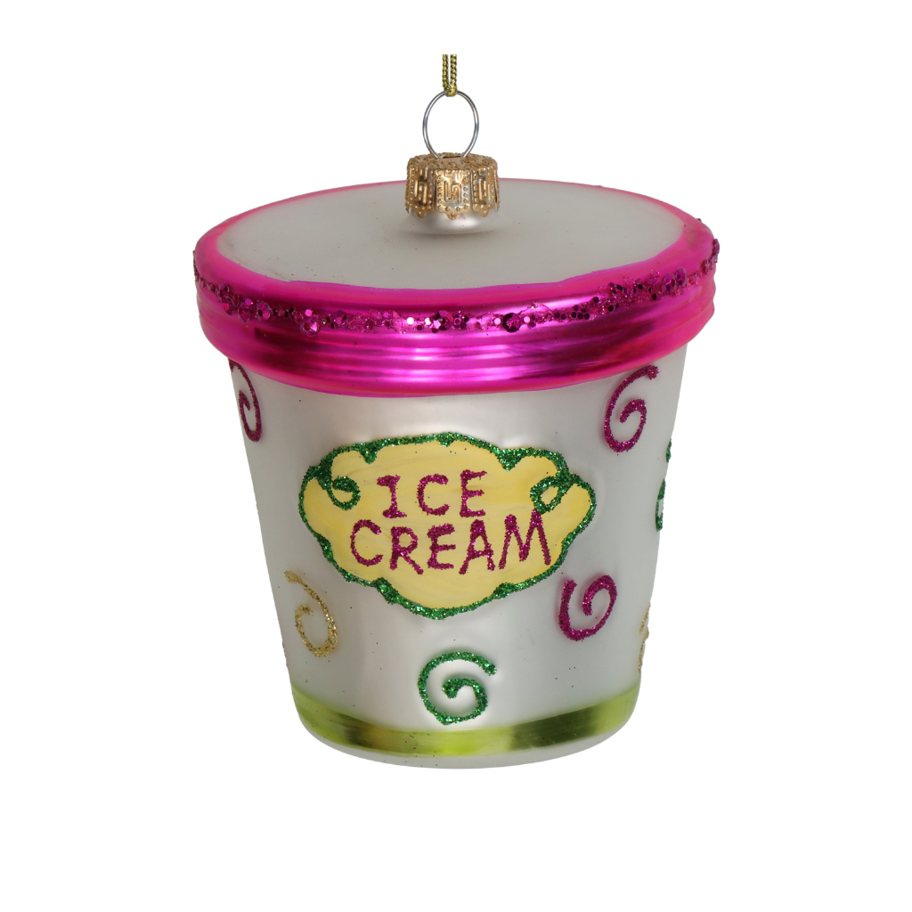 Kersthanger IJs Glazen Multi 8.8 cm