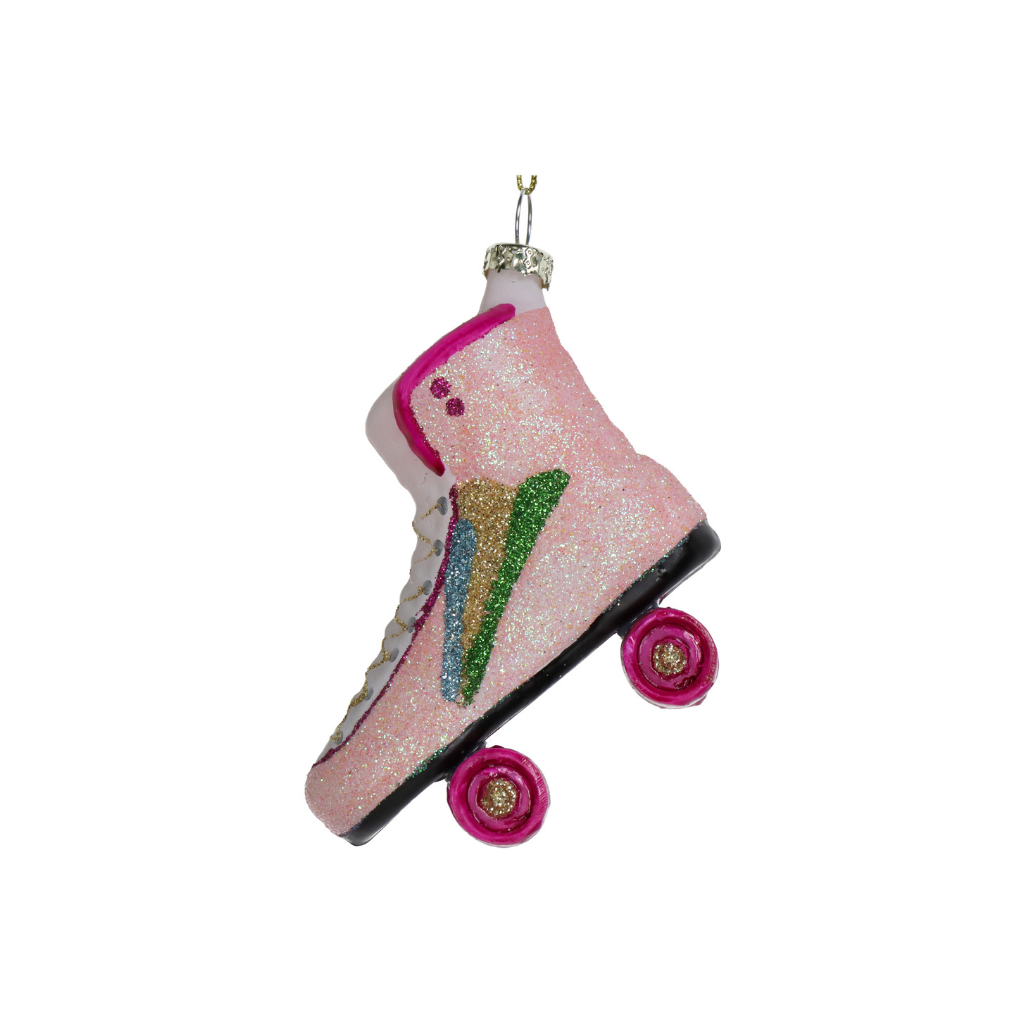 Kersthanger Rolschaats Roze 9 cm