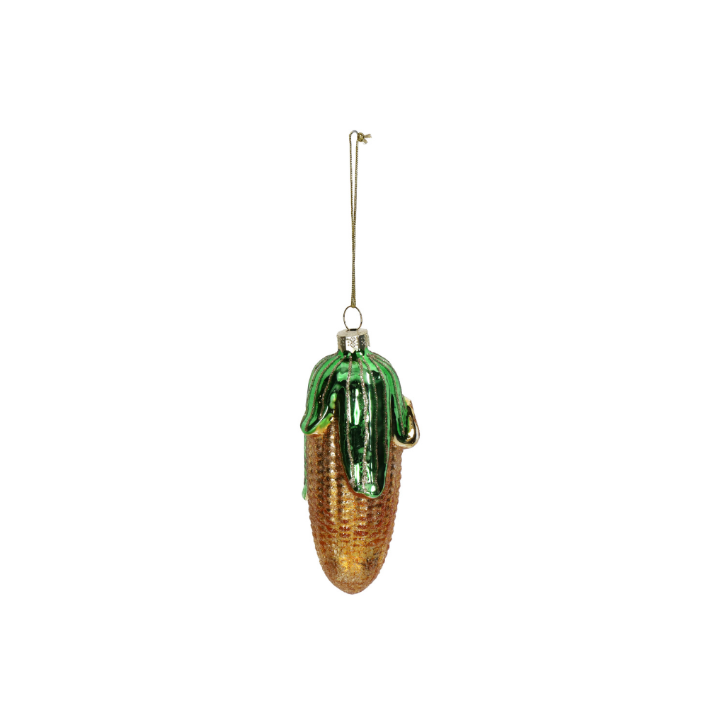 Kersthanger Mais Glazen Geel 11.8 cm