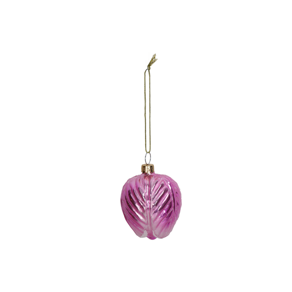 Kersthanger Rood Kool Glas Paars 7.5 cm