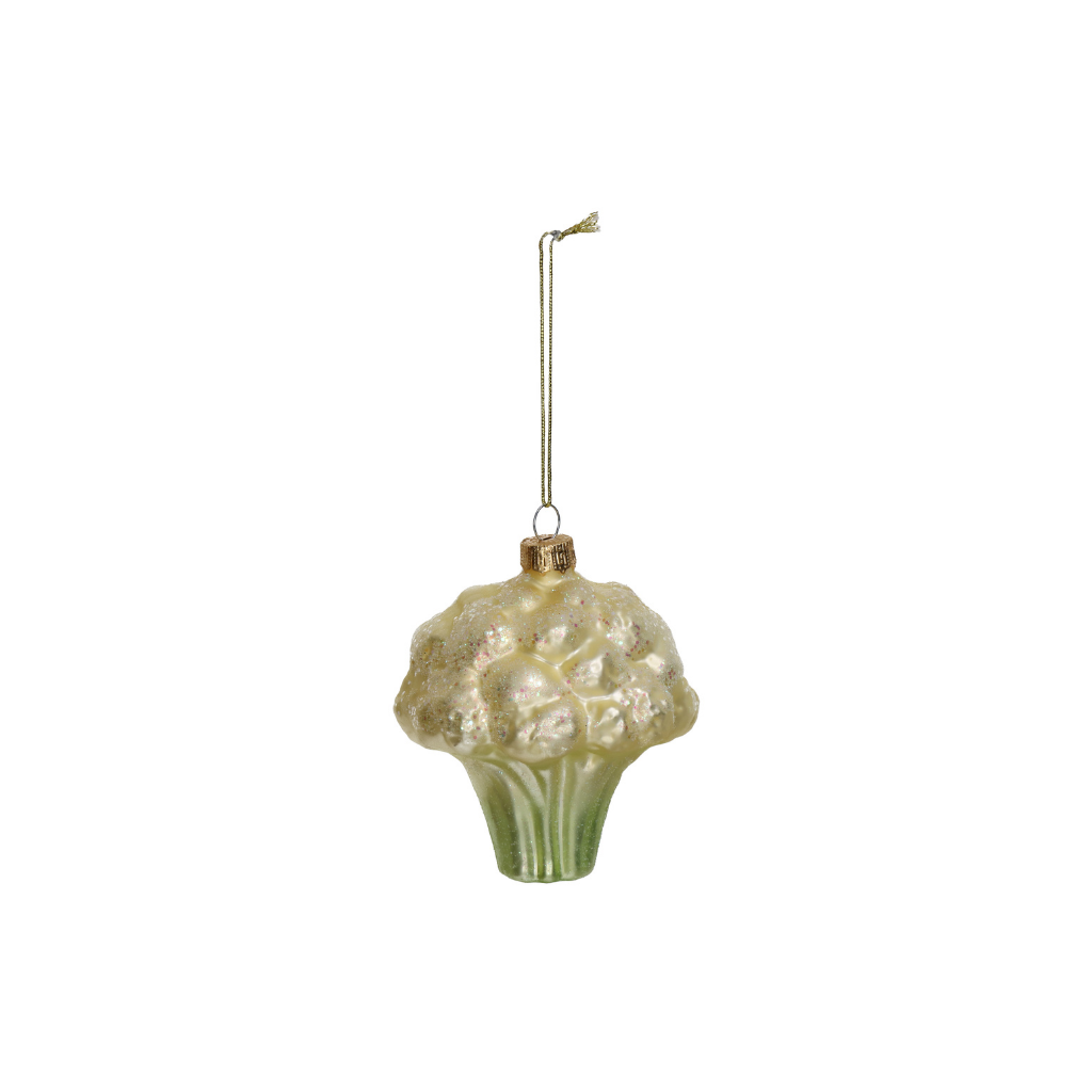 Kersthanger Bloemkool Glas Wit 9.2 cm