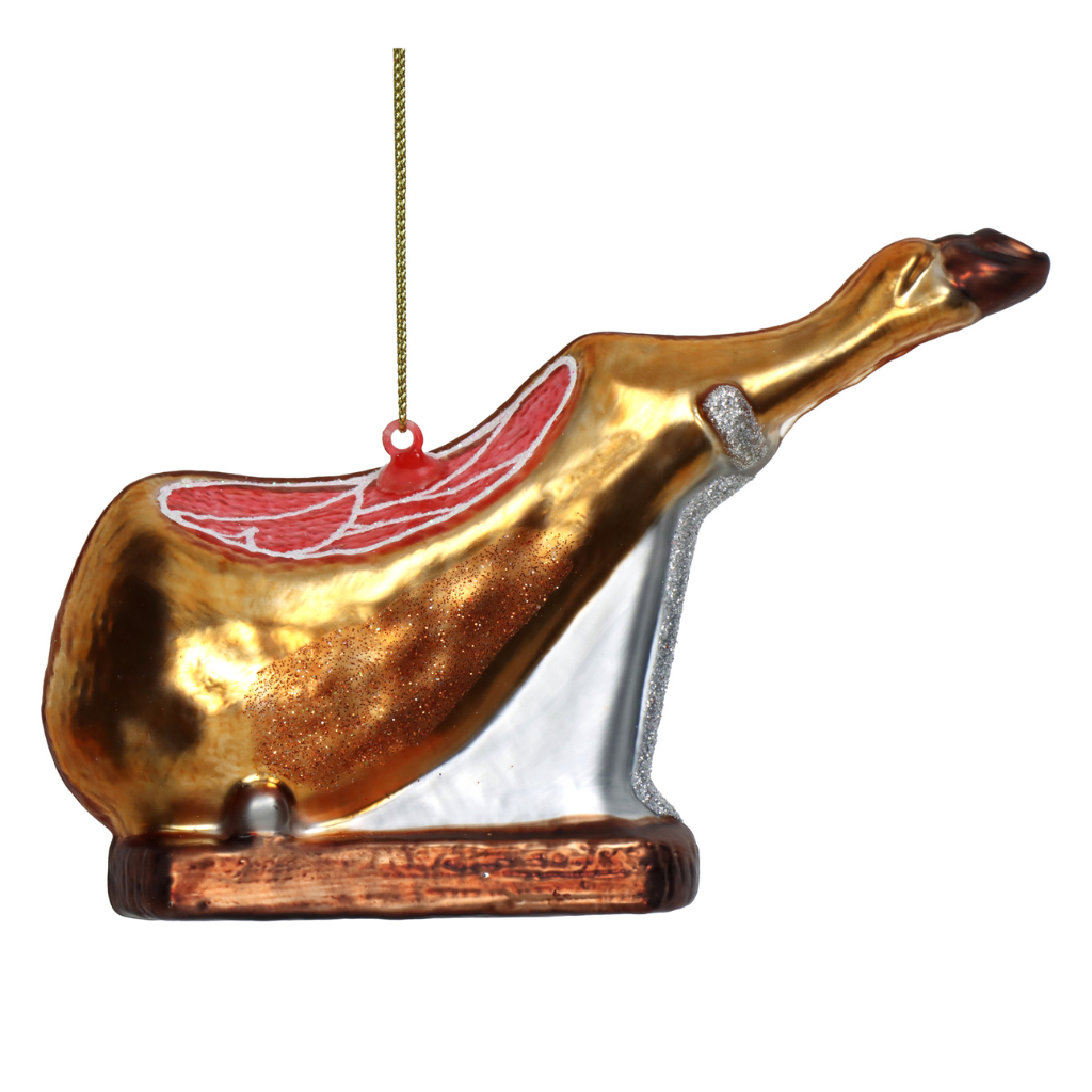 Kersthanger Ham Glas Goud 15.2 cm