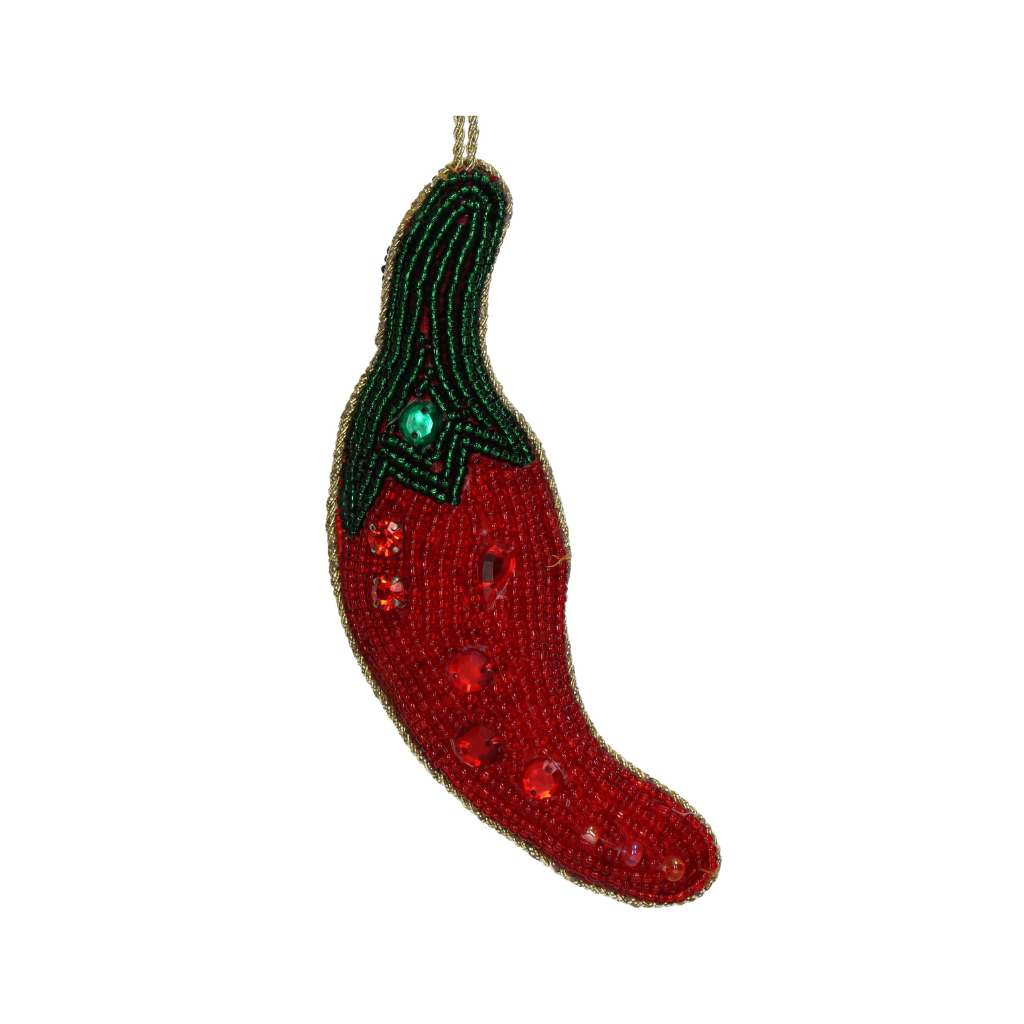 Kersthanger Rood Peper Kralen Rood 12.5 cm