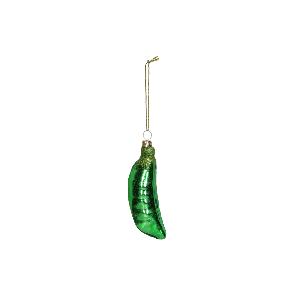 Kersthanger Bonen Glas Groen 11.6 cm