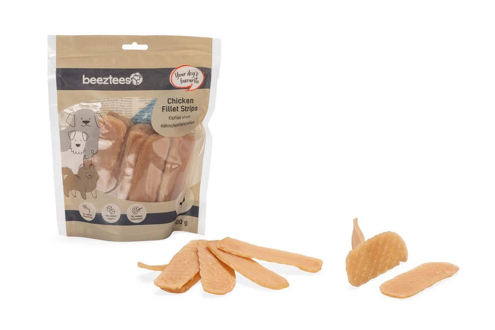 Beeztees hondensnack kipfilets strips 400 gr